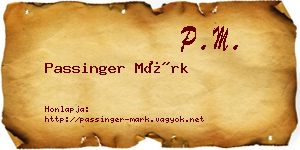 Passinger Márk névjegykártya